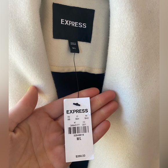 EXPRESS Color Block Wrap Poncho - Picture 2 of 7